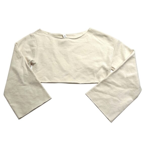 ALO Yoga Cropped Barre Shoulder Cover Up in Ivory - Picture 1 of 5